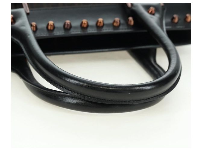 FENDI Zucchino Canvas Hand Bag Brown Silver - vista 7