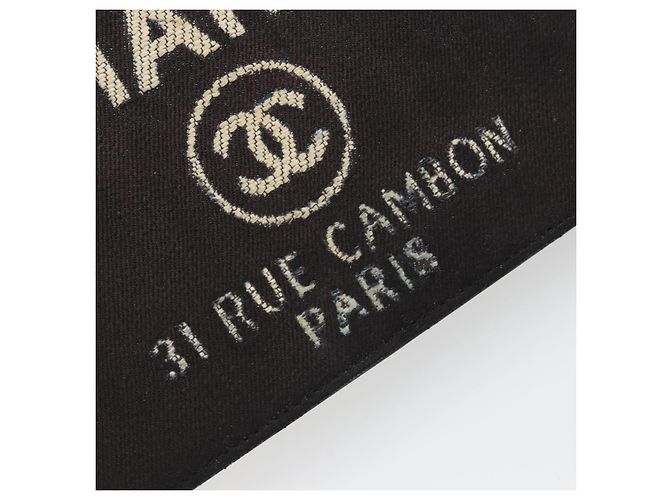 CHANEL Chain Shoulder Bag Canvas Black Silver CC - vista 14