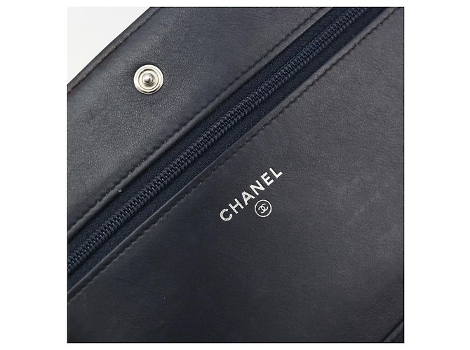 CHANEL Chain Shoulder Bag Canvas Black Silver CC - vista 16