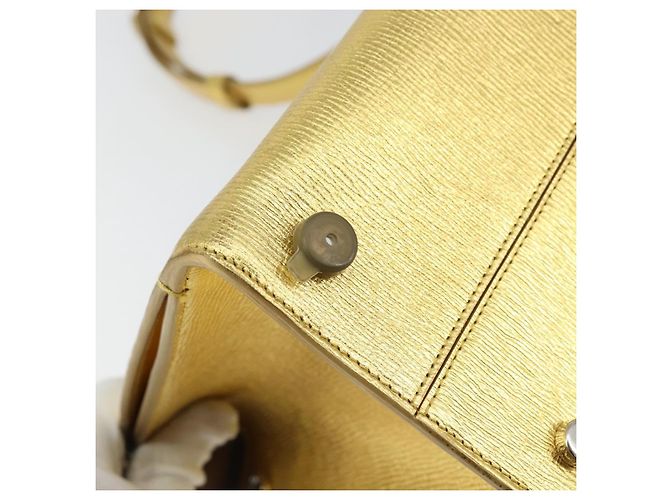Christian Dior Hand Bag Leather 2way Gold Silver - vista 10