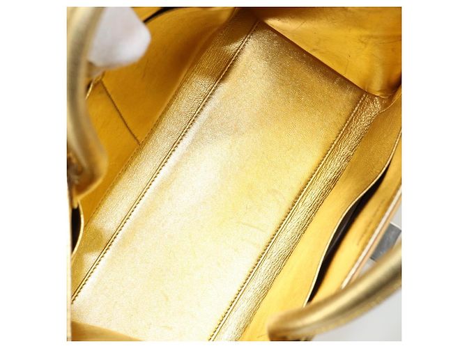 Christian Dior Hand Bag Leather 2way Gold Silver - vista 12