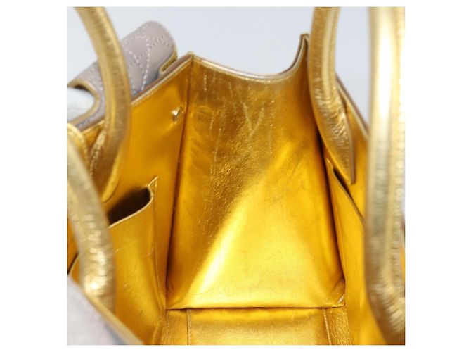 Christian Dior Hand Bag Leather 2way Gold Silver - vista 22