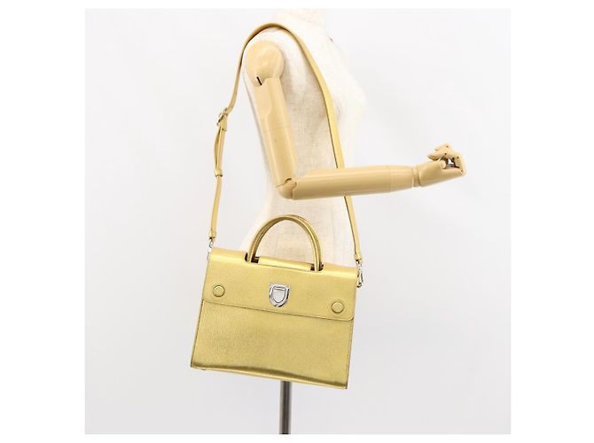 Christian Dior Hand Bag Leather 2way Gold Silver - vista 27