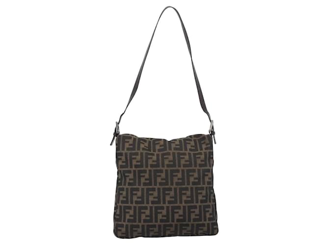 FENDI Zucca Canvas Shoulder Bag Black Brown - vista 2