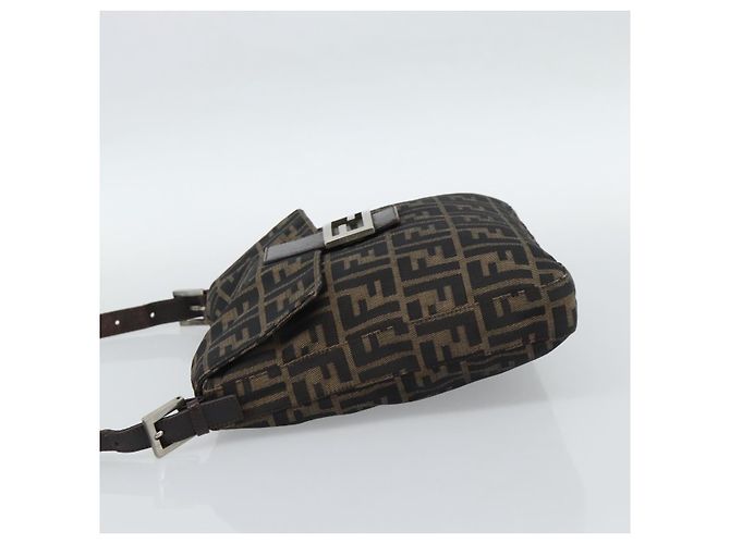 FENDI Zucca Canvas Shoulder Bag Black Brown - vista 3