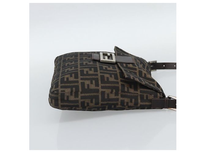 FENDI Zucca Canvas Shoulder Bag Black Brown - vista 4