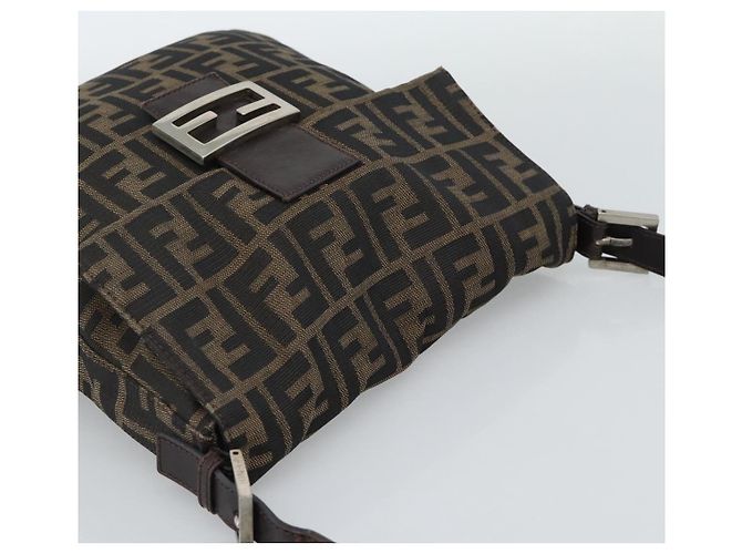 FENDI Zucca Canvas Shoulder Bag Black Brown - vista 6