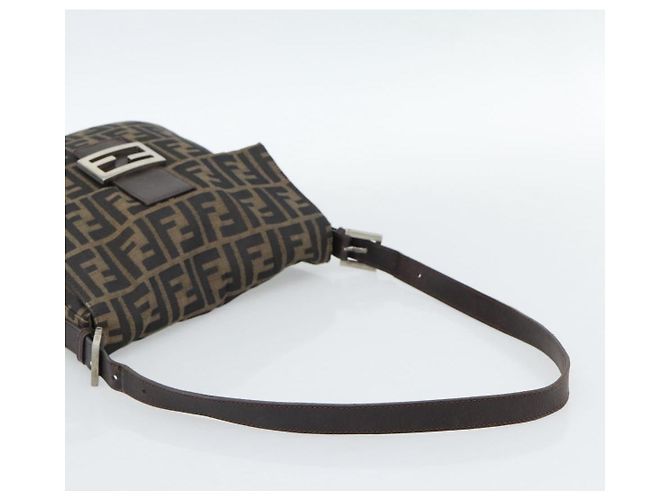 FENDI Zucca Canvas Shoulder Bag Black Brown - vista 7