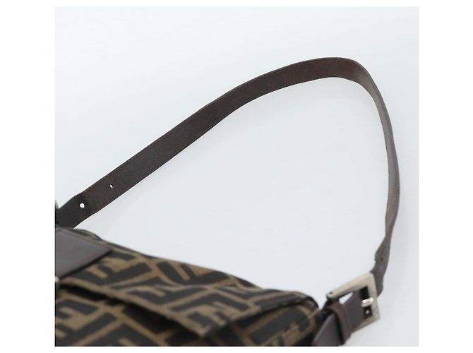 FENDI Zucca Canvas Shoulder Bag Black Brown - vista 8