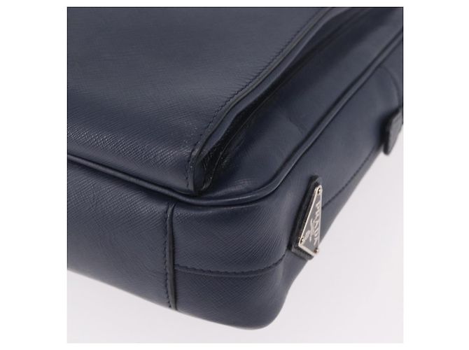 PRADA Business Bag Saffiano leather Blue Silver - vista 14
