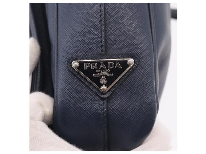 PRADA Business Bag Saffiano leather Blue Silver - vista 17