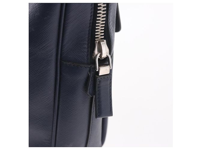 PRADA Business Bag Saffiano leather Blue Silver - vista 18