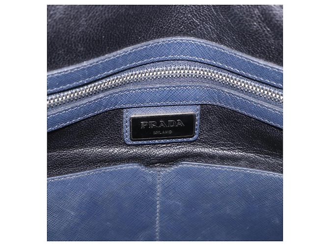 PRADA Business Bag Saffiano leather Blue Silver - vista 20