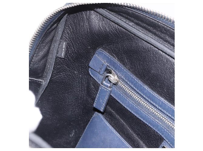 PRADA Business Bag Saffiano leather Blue Silver - vista 23
