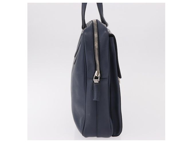PRADA Business Bag Saffiano leather Blue Silver - vista 4
