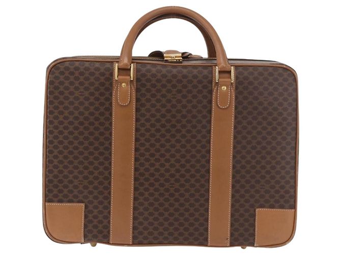 Céline CELINE Attache Case Macadam Canvas Trunk PVC Brown Gold - vista 14