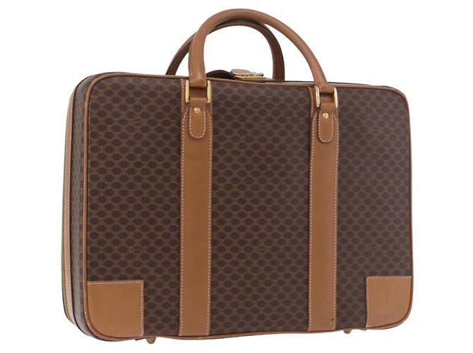 Céline CELINE Attache Case Macadam Canvas Trunk PVC Brown Gold - vista 2