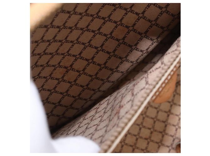 Céline CELINE Attache Case Macadam Canvas Trunk PVC Brown Gold - vista 28