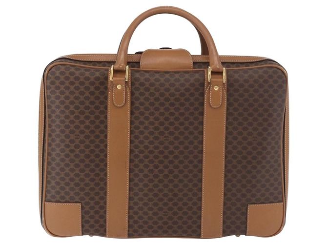 Céline CELINE Attache Case Macadam Canvas Trunk PVC Brown Gold - vista 3