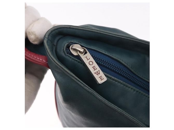 LOEWE Shoulder Bag Leather Green Silver - vista 10
