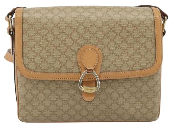 Céline CELINE Macadam Canvas Shoulder Bag PVC Beige Gold - vista 13