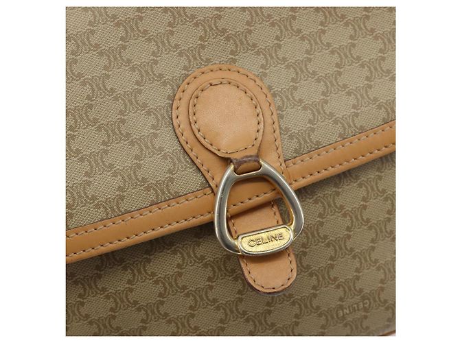 Céline CELINE Macadam Canvas Shoulder Bag PVC Beige Gold - vista 17