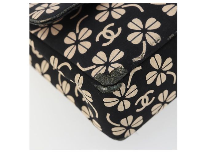 CHANEL Chain Shoulder Bag Canvas Black Silver CC - vista 15