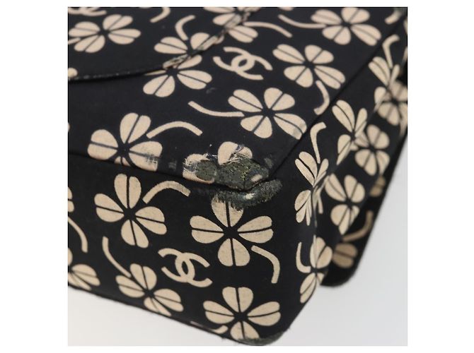 CHANEL Chain Shoulder Bag Canvas Black Silver CC - vista 16