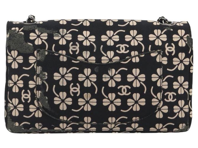 CHANEL Chain Shoulder Bag Canvas Black Silver CC - vista 2