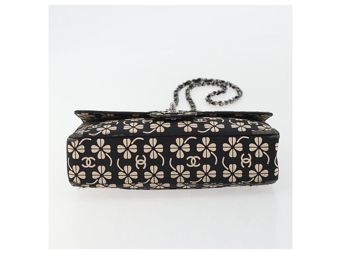 CHANEL Chain Shoulder Bag Canvas Black Silver CC - vista 6