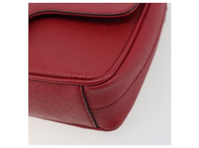 PRADA Chain Shoulder Bag Safiano Leather Red Gold - vista 16