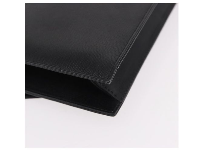 SAINT LAURENT Clutch Bag Leather Black Gold - vista 15