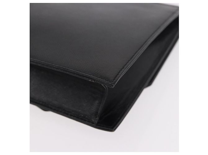 SAINT LAURENT Clutch Bag Leather Black Gold - vista 16