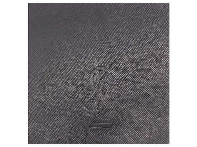 SAINT LAURENT Clutch Bag Leather Black Gold - vista 17