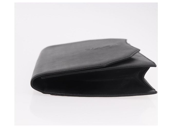 SAINT LAURENT Clutch Bag Leather Black Gold - vista 4