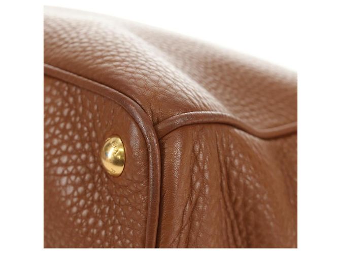 PRADA Hand Bag Vittero Dino Leather Brown Gold - vista 15