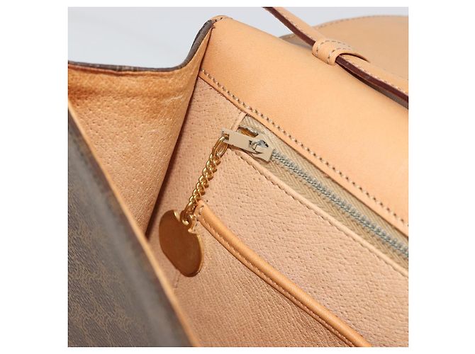 Céline CELINE Macadam Canvas Shoulder Bag PVC Leather Brown Gold - vista 22