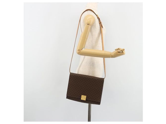 Céline CELINE Macadam Canvas Shoulder Bag PVC Leather Brown Gold - vista 24