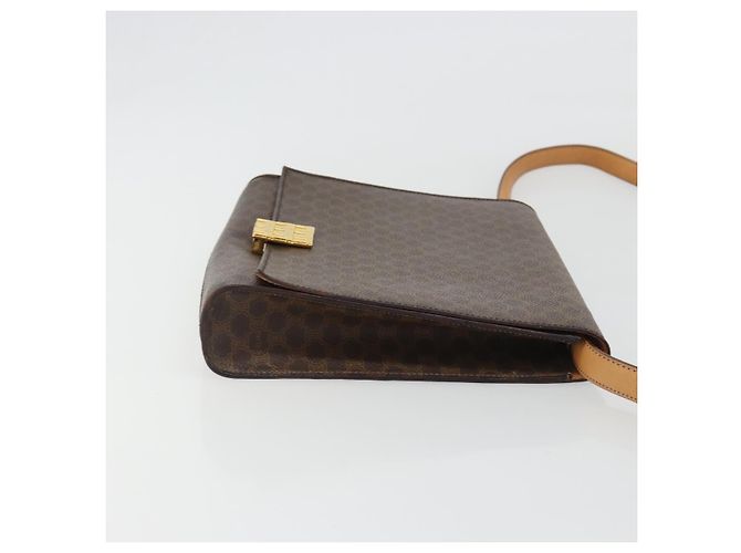 Céline CELINE Macadam Canvas Shoulder Bag PVC Leather Brown Gold - vista 3