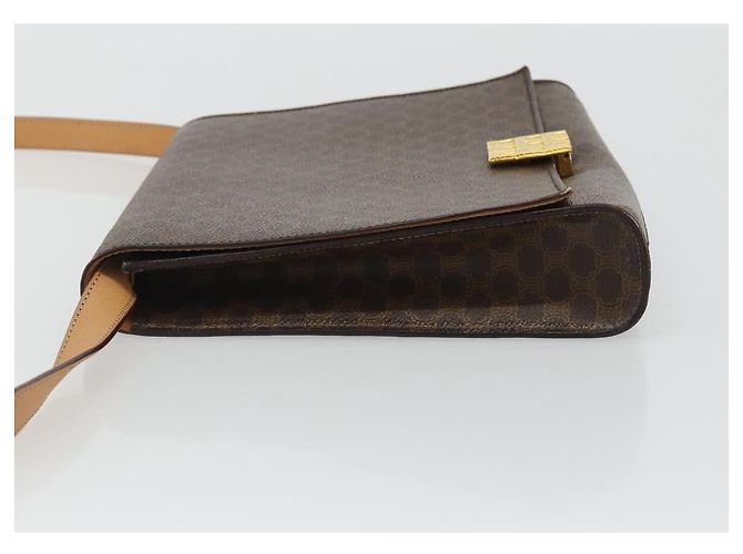 Céline CELINE Macadam Canvas Shoulder Bag PVC Leather Brown Gold - vista 4