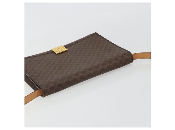 Céline CELINE Macadam Canvas Shoulder Bag PVC Leather Brown Gold - vista 6
