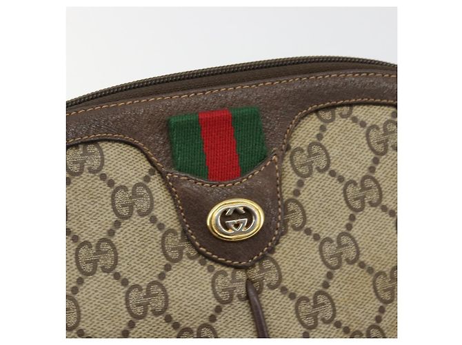 GUCCI GG Supreme Web Sherry Line Bag PVC Beige Gold 904 02 047 - vista 14