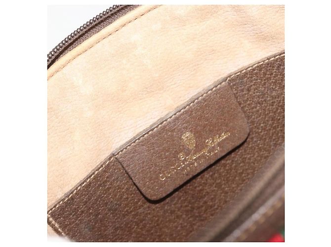 GUCCI GG Supreme Web Sherry Line Bag PVC Beige Gold 904 02 047 - vista 16