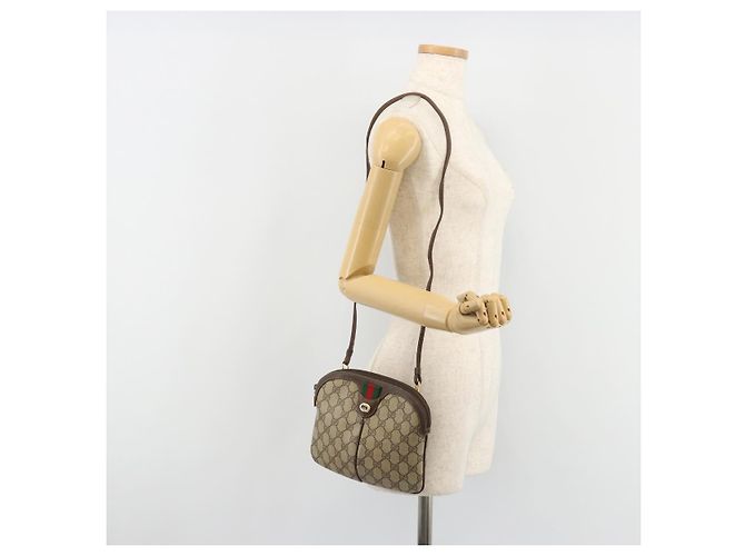 GUCCI GG Supreme Web Sherry Line Bag PVC Beige Gold 904 02 047 - vista 22