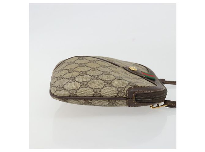 GUCCI GG Supreme Web Sherry Line Bag PVC Beige Gold 904 02 047 - vista 4