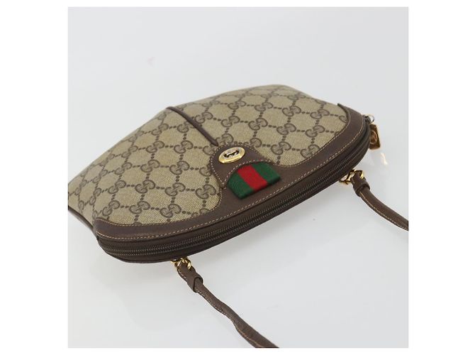 GUCCI GG Supreme Web Sherry Line Bag PVC Beige Gold 904 02 047 - vista 6