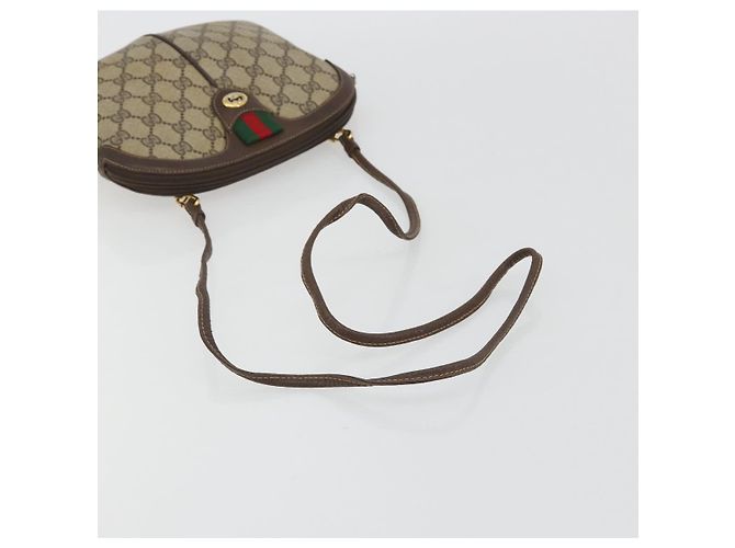 GUCCI GG Supreme Web Sherry Line Bag PVC Beige Gold 904 02 047 - vista 7