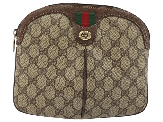 GUCCI GG Supreme Web Sherry Line Bag PVC Beige Gold 904 02 047 - vista 2