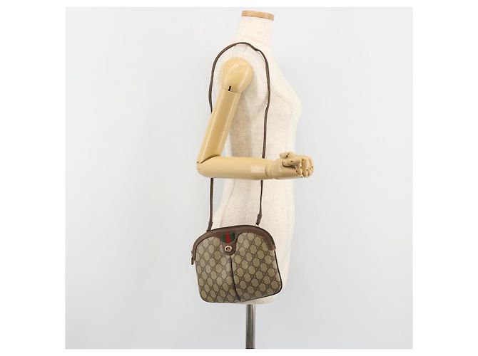 GUCCI GG Supreme Web Sherry Line Bag PVC Beige Gold 904 02 047 - vista 22