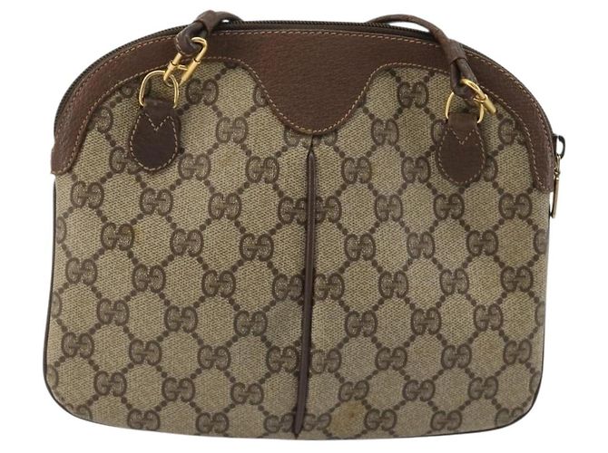 GUCCI GG Supreme Web Sherry Line Bag PVC Beige Gold 904 02 047 - vista 3
